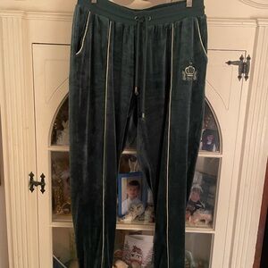 Ashley Stewart Dark Green Sweatpants with Gold Accents
